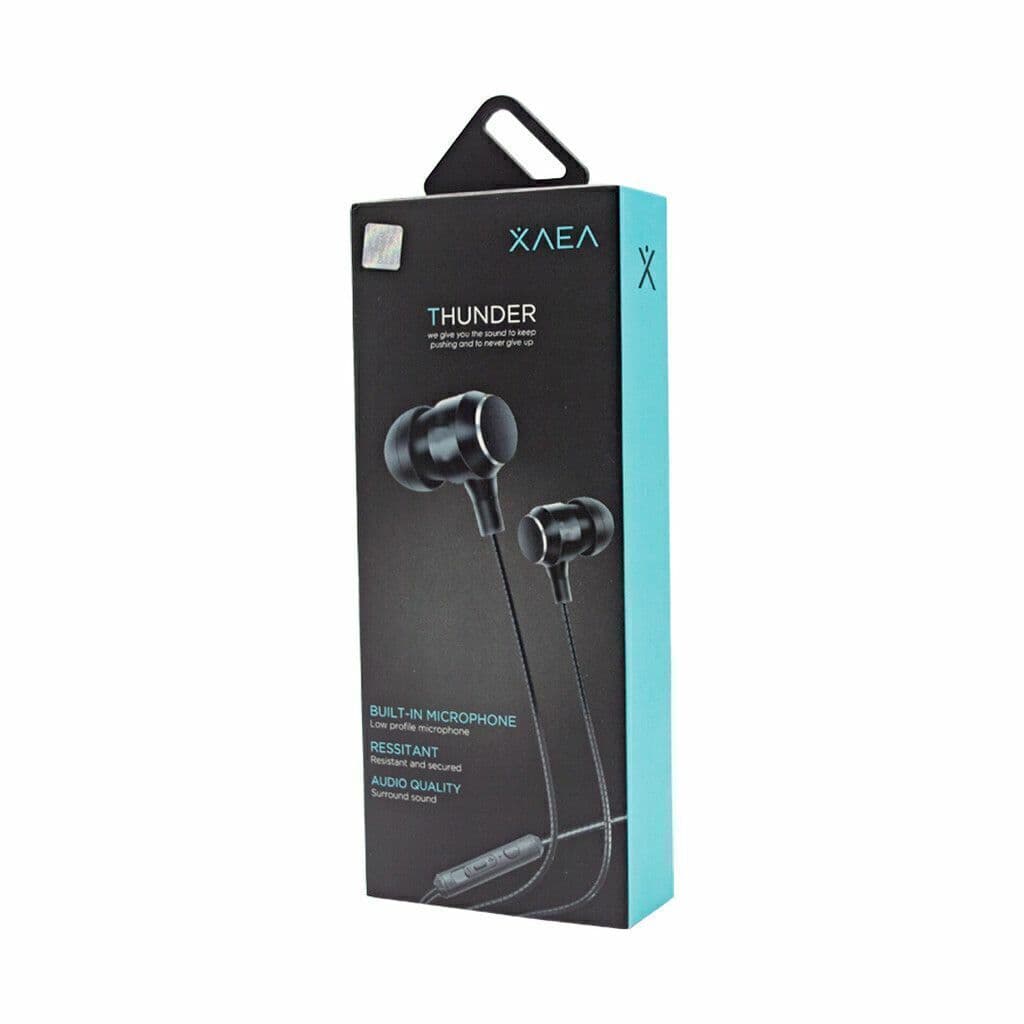 Auricular con cable THUNDER - XAEA de Fomo Argentina - Los auriculares con cable XAEA Thunder son una opción económica y funcional para quienes buscan calidad de sonido y comodidad en su día a día. Disponibles en versiones con conector 3.5 mm y USB Tipo C, se adaptan a una amplia variedad de dispositivos.