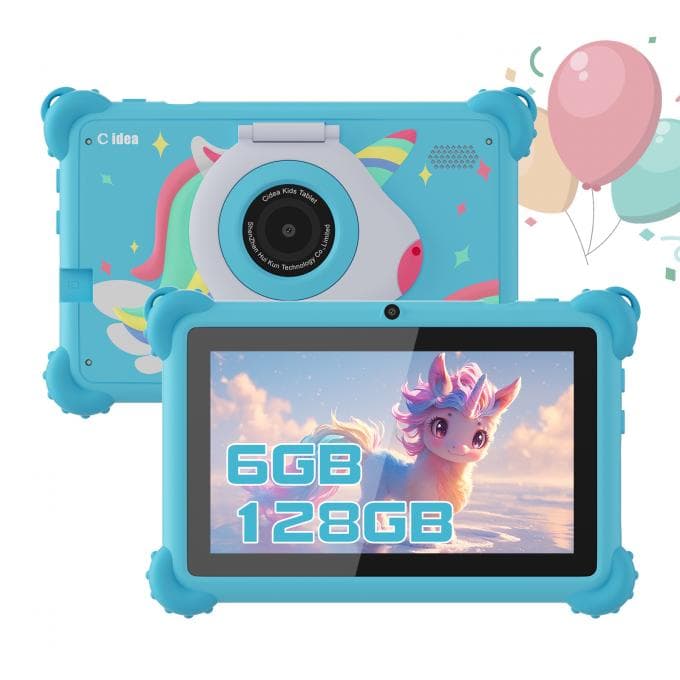 Tablet infantil 128GB CM88 - C IDEA de Fomo Argentina - La Tablet C idea CM88 de 128GB es una opción para niños que combina entretenimiento y aprendizaje, con una funda protectora y control parental para un uso seguro. Ofrece 128GB de almacenamiento, una pantalla de 7 pulgadas y sistema operativo Android, permitiendo a los niños acceder a aplicaciones educativas y juegos. Además, cuenta con características como cámaras frontal y trasera, conectividad Wi-Fi y control parental, para una experiencia completa y segura