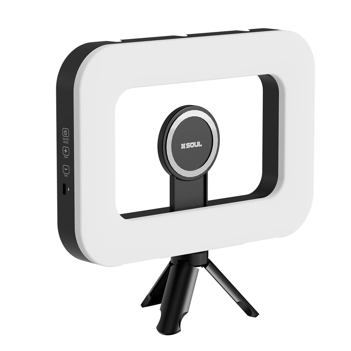 Flash de LUZ LED FULL- SOUL  de Fomo Argentina - Luz LED para creación de contenido, ideal para mejorar la iluminación en fotos, videos, reels, streaming y videollamadas con una luz uniforme y portátil.

Caracteristicas:
• Intensidad de Luz Ajustable (cálida y fria)
• Puerto USB C de Carga
• Batería Recargable
• Anillo Magnético + Anillo Adhesivo

